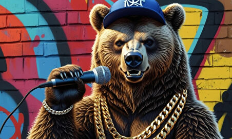 RAPÇİ AYI 06 ÇERÇEVESİZ 50X30 CM PVC TABLO