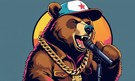 RAPÇİ AYI 07 ÇERÇEVESİZ 50X30 CM PVC TABLO