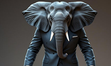 TAKIM ELBİSELİ FİL MUHAFIZ GÖREVİNDE 04 ÇERÇEVESİZ 50X30 CM PVC TABLO