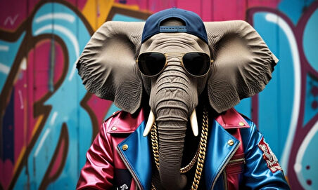 RAPÇİ FİL 04 ÇERÇEVESİZ 50X30 CM PVC TABLO