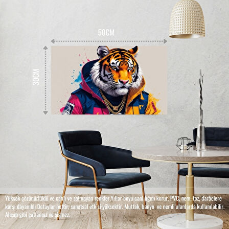 RAPÇİ KAPLAN 02 ÇERÇEVESİZ 50X30 CM PVC TABLO