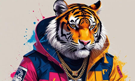 RAPÇİ KAPLAN 02 ÇERÇEVESİZ 50X30 CM PVC TABLO