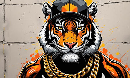 RAPÇİ KAPLAN 03 ÇERÇEVESİZ 50X30 CM PVC TABLO