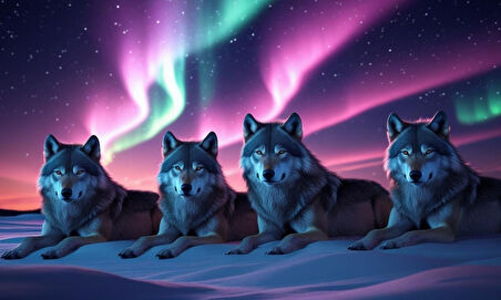 KURT KUZEY IŞIKLARI ALTINDA HUZUR İÇİNDE DİNLENİYOR 06 ÇERÇEVESİZ 50X30 CM PVC TABLO