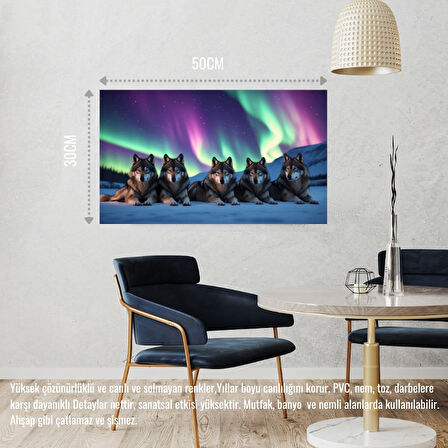 KURT KUZEY IŞIKLARI ALTINDA HUZUR İÇİNDE DİNLENİYOR 07 ÇERÇEVESİZ 50X30 CM PVC TABLO