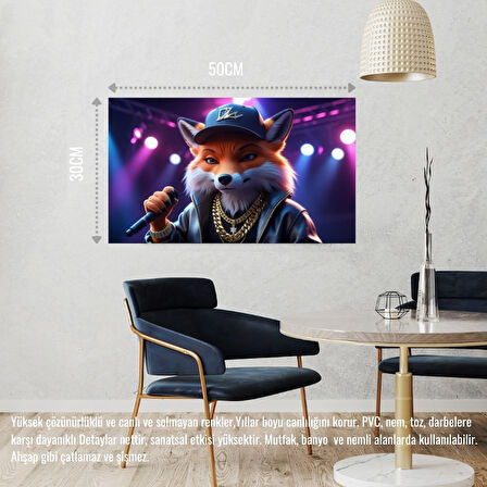 RAPÇİ TİLKİ 01 ÇERÇEVESİZ 50X30 CM PVC TABLO