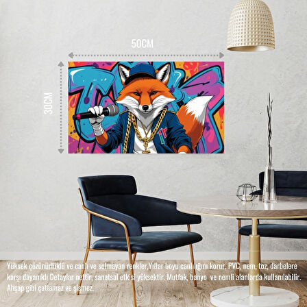 RAPÇİ TİLKİ 03 ÇERÇEVESİZ 50X30 CM PVC TABLO