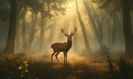 GEYİK SİSLİ ORMANDA HUZURLU ATMOSFER 02 ÇERÇEVESİZ 50X30 CM PVC TABLO