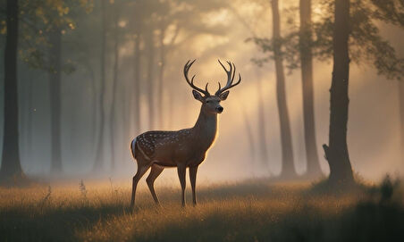 GEYİK SİSLİ ORMANDA HUZURLU ATMOSFER 03 ÇERÇEVESİZ 50X30 CM PVC TABLO