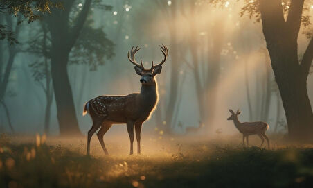 GEYİK SİSLİ ORMANDA HUZURLU ATMOSFER 06 ÇERÇEVESİZ 50X30 CM PVC TABLO