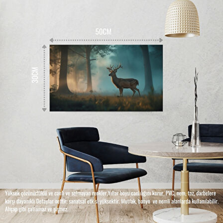 GEYİK SİSLİ ORMANDA HUZURLU ATMOSFER 08 ÇERÇEVESİZ 50X30 CM PVC TABLO