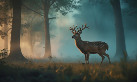 GEYİK SİSLİ ORMANDA HUZURLU ATMOSFER 08 ÇERÇEVESİZ 50X30 CM PVC TABLO