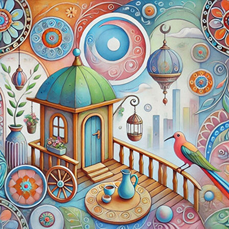 İSKANDİNAV SOYUT TABLO SET ÇERÇEVESİZ 50X50CM PVC TABLO 4'LÜ SET 002 (Her bir tablo 50X50CM Büyüklüğündedir.)