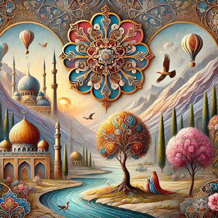 İSKANDİNAV SOYUT TABLO SET ÇERÇEVESİZ 50X50CM PVC TABLO 4'LÜ SET 002 (Her bir tablo 50X50CM Büyüklüğündedir.)