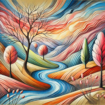 İSKANDİNAV SOYUT TABLO SET ÇERÇEVESİZ 50X50CM PVC TABLO 4'LÜ SET 002 (Her bir tablo 50X50CM Büyüklüğündedir.)