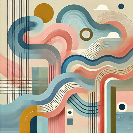 İSKANDİNAV SOYUT TABLO SET ÇERÇEVESİZ 50X50CM PVC TABLO 4'LÜ SET 005 (Her bir tablo 50X50CM Büyüklüğündedir.)