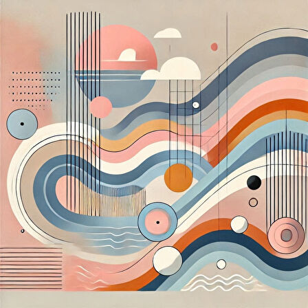 İSKANDİNAV SOYUT TABLO SET ÇERÇEVESİZ 50X50CM PVC TABLO 4'LÜ SET 005 (Her bir tablo 50X50CM Büyüklüğündedir.)