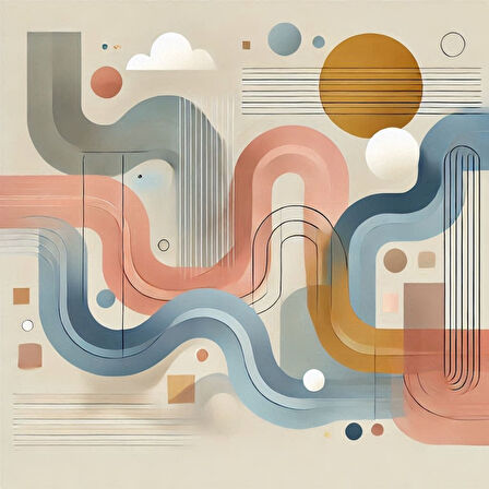 İSKANDİNAV SOYUT TABLO SET ÇERÇEVESİZ 50X50CM PVC TABLO 4'LÜ SET 010 (Her bir tablo 50X50CM Büyüklüğündedir.)