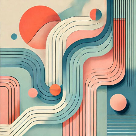 İSKANDİNAV SOYUT TABLO SET ÇERÇEVESİZ 50X50CM PVC TABLO 4'LÜ SET 011 (Her bir tablo 50X50CM Büyüklüğündedir.)