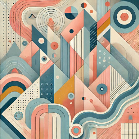 İSKANDİNAV SOYUT TABLO SET ÇERÇEVESİZ 50X50CM PVC TABLO 4'LÜ SET 012 (Her bir tablo 50X50CM Büyüklüğündedir.)