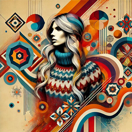 İSKANDİNAV SOYUT TABLO SET ÇERÇEVESİZ 50X50CM PVC TABLO 4'LÜ SET 017 (Her bir tablo 50X50CM Büyüklüğündedir.)