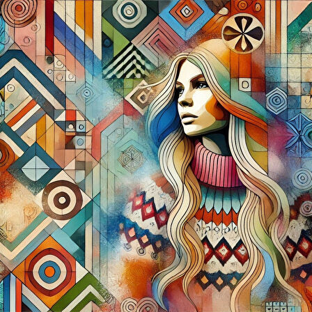 İSKANDİNAV SOYUT TABLO SET ÇERÇEVESİZ 50X50CM PVC TABLO 4'LÜ SET 017 (Her bir tablo 50X50CM Büyüklüğündedir.)