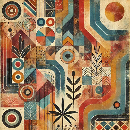 İSKANDİNAV SOYUT TABLO SET ÇERÇEVESİZ 50X50CM PVC TABLO 4'LÜ SET 023 (Her bir tablo 50X50CM Büyüklüğündedir.)