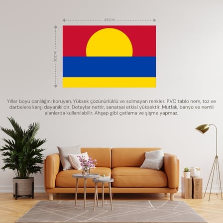 PALMYRA ATOLL ÜLKE BAYRAĞI 45x30CM DUVAR TABLOSU ÇERÇEVESİZ PVC TABLO