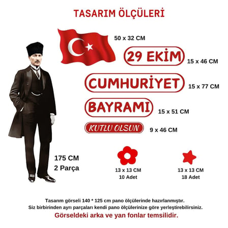 29 EKİM CUMHURİYET BAYRAMI KUTLU OLSUN OKUL PANO SÜSÜ