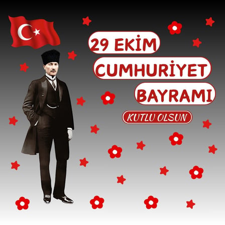 29 EKİM CUMHURİYET BAYRAMI KUTLU OLSUN OKUL PANO SÜSÜ