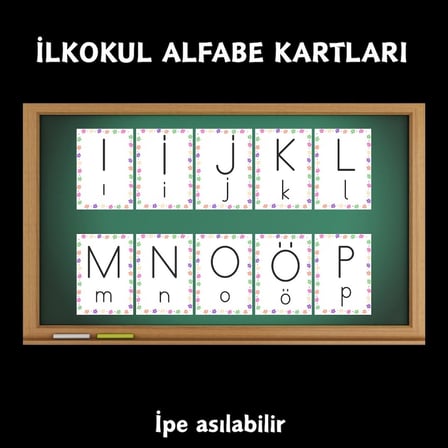 İLKOKUL ALFABE KARTLARI 02 ASILABİLİR