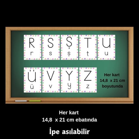 İLKOKUL ALFABE KARTLARI 02 ASILABİLİR
