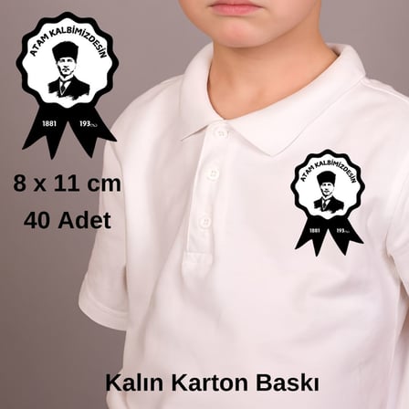 10 KASIM ATATÜRK'Ü ANMA GÜNÜ YAKA KARTI 01 40LI PAKET