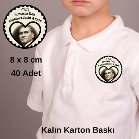 10 KASIM ATATÜRK'Ü ANMA GÜNÜ YAKA KARTI 02 40LI PAKET