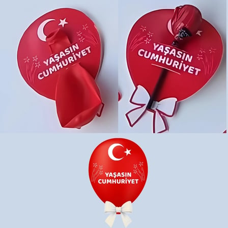 29 EKİM CUMHURİYET BAYRAMI ŞEKER & BALON KARTLARI (40 ADET )