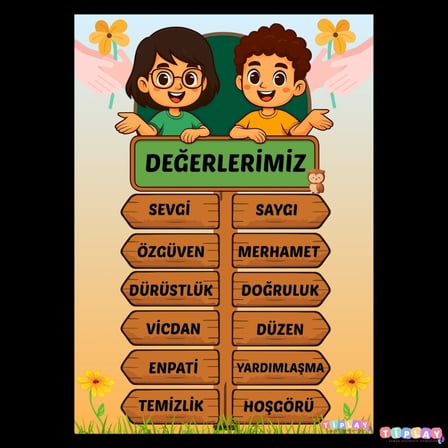 DEĞERLERİMİZ TABLOSU