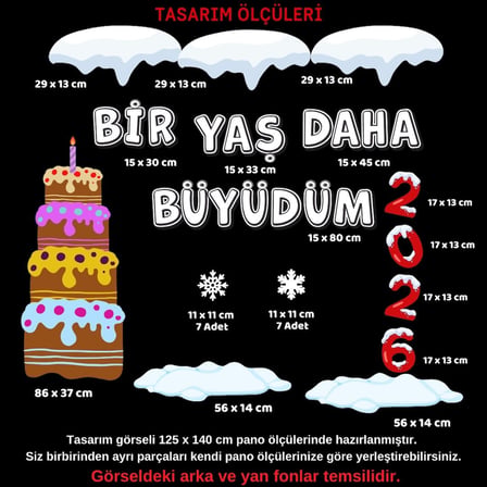BİR YAŞ DAHA BÜYÜDÜM PANOSU