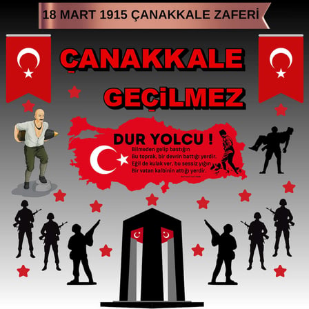 Çanakkale Zaferi Premium Vinil Pano 160×160 cm – 02 (Tek Parça)