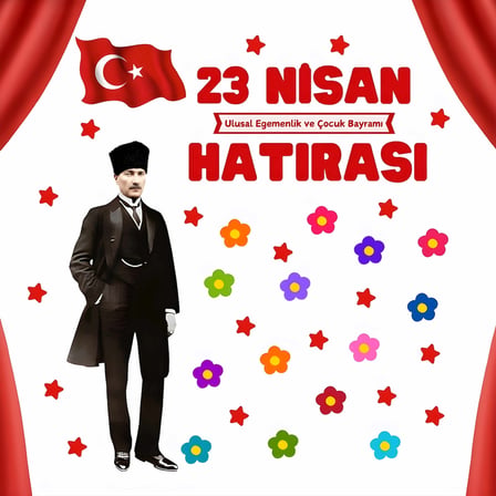 23 Nisan Kutlu Olsun Premium Vinil Pano 160×160 cm – 01 (Tek Parça)