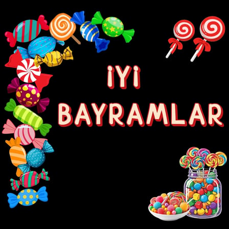 İyi Bayramlar Parçalı Okul Panosu Süsü | Kesilmiş Bristol Karton Figür Seti