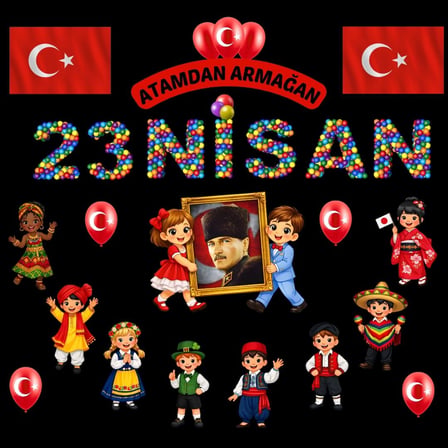 23 Nisan Ulusal Egemenlik ve Çocuk Bayramı Pano Süsü | Okul ve Sınıf Panosu Figür Seti