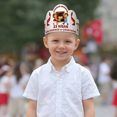 23 Nisan Çocuk Bayramı Tacı 6 Adet | Ayarlanabilir Karton Taç 56 cm