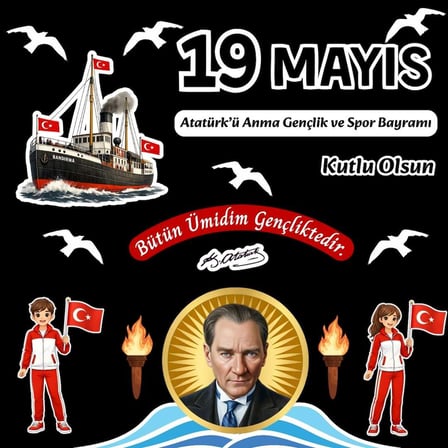 19 Mayıs Atatürk’ü Anma Gençlik ve Spor Bayramı Pano Süsü Figür Seti | Hazır Kesim Okul & Sınıf Dekoru