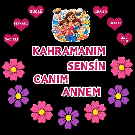 Anneler Günü Okul Panosu Figür Seti | Hazır Kesim Sınıf Süsü