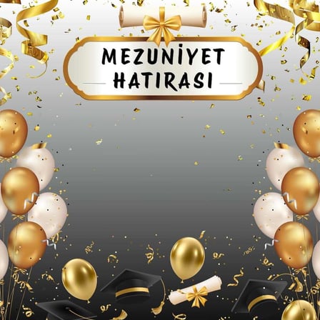 Mezuniyet Fotoğraf Panosu 160x160 cm PVC Vinil Tek Parça model 03