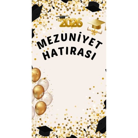 Mezuniyet Fotoğraf Panosu 160x160 cm PVC Vinil Tek Parça model 04