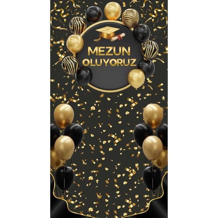 Mezuniyet Fotoğraf Panosu 108x200cm PVC Vinil Tek Parça model 06