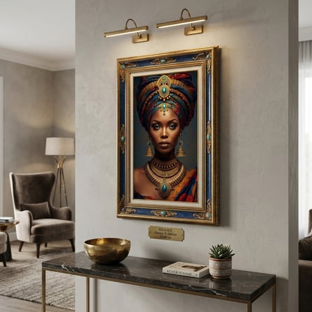 Afro Kraliçe Serisi 06 – Majestic Gele & Afrofütürizm Portresi (Canlı Renkler ve Regal Duruş)
