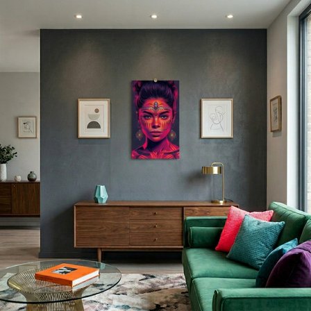 Neon Yüzler– Pop Art Kadın Portre Serisi 01  (Canlı Renkler ve Asi Duruş)