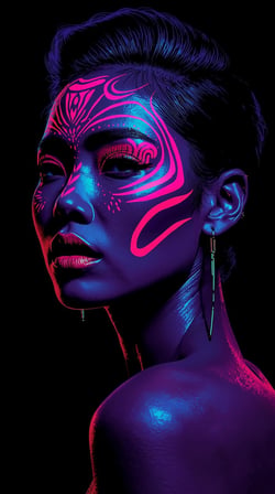 Neon Yüzler– Pop Art Kadın Portre Serisi 04 (Canlı Renkler ve Asi Duruş)